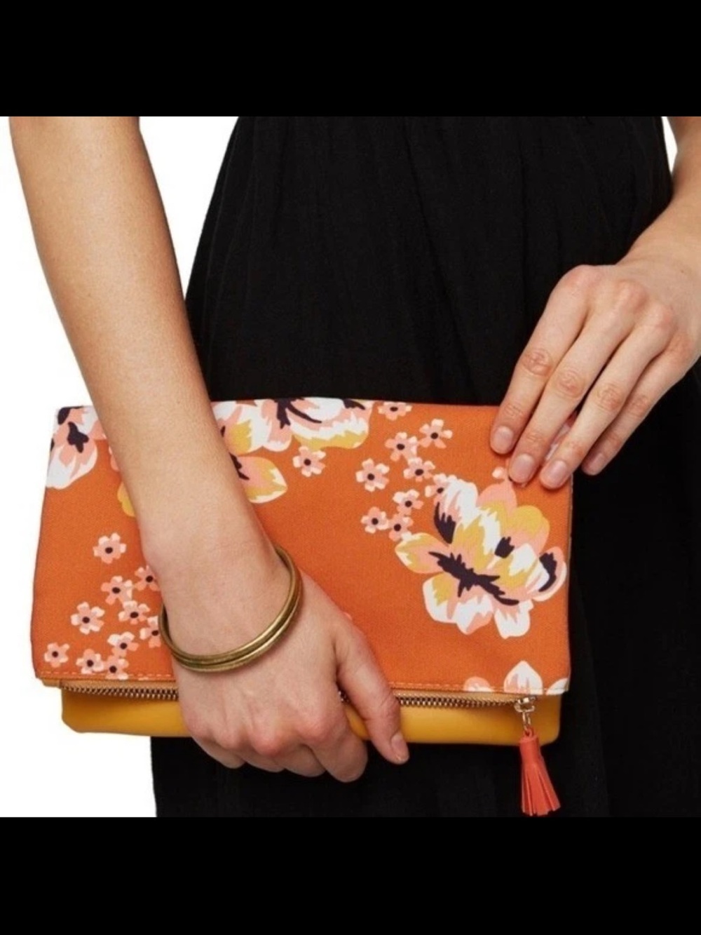 Rachel Pally Orange Floral Clutch
